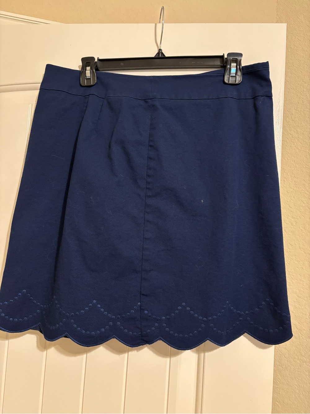Talbots Navy Scalloped Hem Skirt